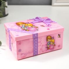 Шкатулка музыкальная механическая "Подарок" МИКС 11х7,5х15,5 см No Brand