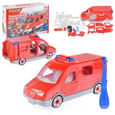 Конструктор с отверткой Oubaoloon Машина, 52 детали, в коробке