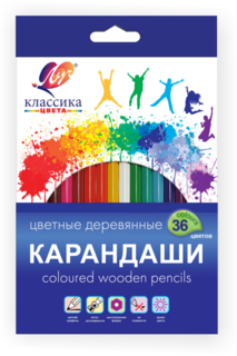 Карандаши цветные Луч "Классика цвета" деревянные 36 цветов, арт. 31С 2032-08