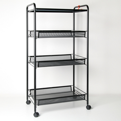 Этажерка «Ладья 34КС», 4 яруса, 45×30×88 см, цвет чёрный ЗМИ