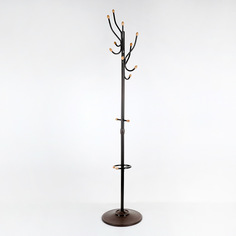 Вешалка напольная с деревянными наконечниками (ВКО1/А), 39×39×180 см, цвет медный антик Nika