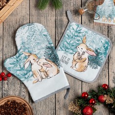 Набор кух. "Let it snow" варежка-прихватка 20х28 см, прихватка 19х19 см, 100% хл Этель