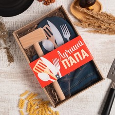 Кухонныйнабор «Лучший папа», варежка-прихватка 20х28см, молоток деревян. Доляна