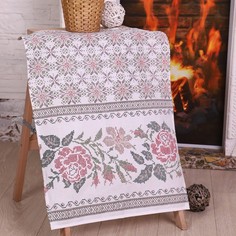 Полотенце 50х70 см, Розочки, рогожка, 170 гр/м2, хлопок 100% Domo Vita