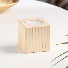 Подсвечник деревянный 6×6 см No Brand