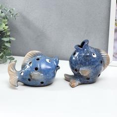 Подсвечник керамика на 1 свечу Рыбка МИКС 9,5х13,5х8 см No Brand