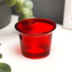 Подсвечник стекло на 1 свечу Глянец, красный 4,7х6,2х6,2 см No Brand