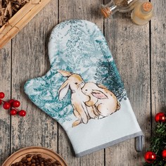 Варежка-прихватка "Let it snow" 20х28 см, саржа, 100% х/л, ватин 250 г/м2 Этель