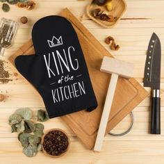 Кухонный набор King of the kitchen,варежка-прихватка 20х28см, молоток деревянный Доляна