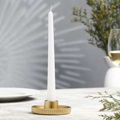 Подсвечник Рельеф, 3х9.5 см, золото No Brand