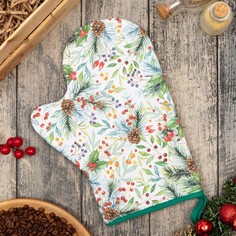 Варежка-прихватка "Сhristmas greetings" 20х28см,саржа, 100% х/л, ватин 250г/м2 Этель