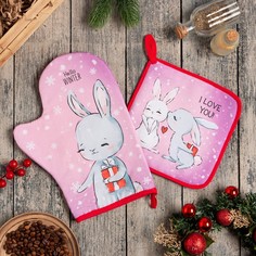 Набор кух. "Hello winter" варежка-прихватка 20х28 см, прихватка 19х19 см, 100% хл Этель