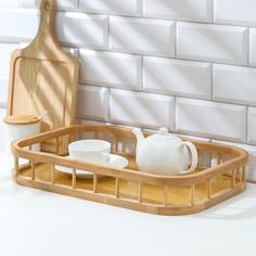 Поднос прямоугольный Jungle, 45×30 см, бамбук No Brand