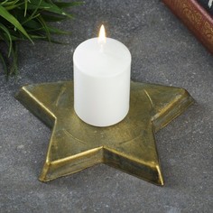 Подсвечник Латунь 14х14х1 см, для свечи d=7 см No Brand