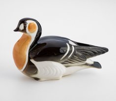 Статуэтка "Краснозобая казарка", фарфор, роспись, ЛФЗ, СССР, 1970-1991 гг. Однажды