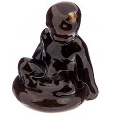 Статуэтка в виде сидящего мальчика, керамика, глазурь, СССР, 1960-1980 гг. Однажды