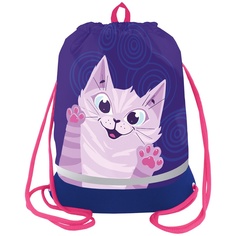 Мешок для обуви Berlingo Scary cat, 510х400 мм, расширяемое дно, светоотражающая лента