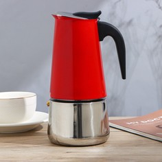 Кофеварка гейзерная «Итальяно», на 9 чашек, 450 мл, цвет красный No Brand