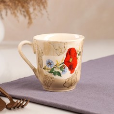 Кружка Мрамор, бежевая, керамика, 0.35 л, микс