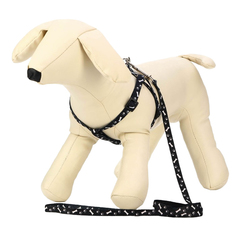 Комплект Пижон Классика, капрон, ширина 1 см, шлейка 28-47 см, поводок 120 см, чёрный