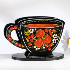 Салфетница Чашка хохлома 12х12 см No Brand