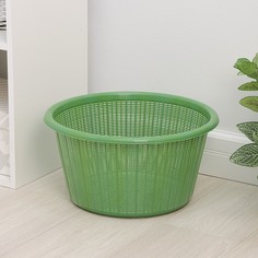 Корзина для белья без крышки, 22 л, d=37 см, h=21 см, цвет зелёный No Brand