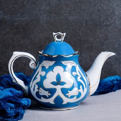 Чайник Слоник Пахта голубая в золоте, 1 л No Brand