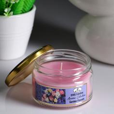 Свеча ароматическая в банке GARDEN FLOWERS, 9,5х8,5 см, 28 ч, 367 г No Brand
