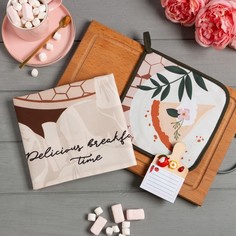 Этель Набор подарочный Десерт полотенце 40х73см, прихватка 19х19см, магнит 11х7см