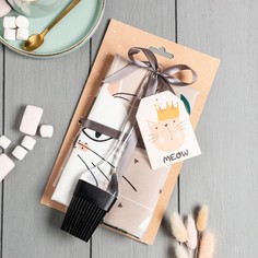 Этель Набор подарочный Meow: полотенце, кисть