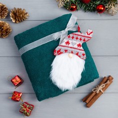 Этель Подарочное полотенце с игрушкой Этель Гном 5090 см, цв.изумрудный, 100% хл, 320г/м2