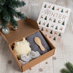 Этель Подарочный набор новогодний Этель Magic winter полотенце 30х60см и аксессуары (4 пре