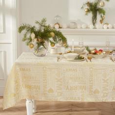 Этель Скатерть Этель «Новый год: Merry xmas» цвет золотой, 142220 +/-3 см, 115 ±10 гр, 100
