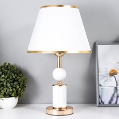 RISALUX Настольная лампа Агата E27 40Вт бело-золотой 25х25х42,5 см