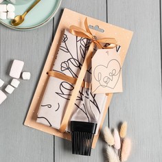 Этель Набор подарочный Готовим от сердца: полотенце, кисть