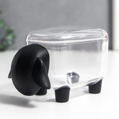 Шкатулка пластик Овечка чёрная 8,5х8х13 см No Brand