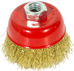 Щетка-крацовка чашечная для УШМ , латунированная проволока, 75 мм GROSSMEISTER 021038001