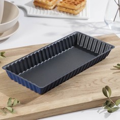Противень, 28×13×3 см, антипригарное покрытие, цвет синий No Brand