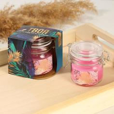 Свеча в банке с крышкой "Shine", аромат цветочный No Brand