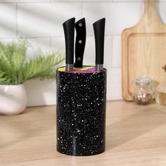 Подставка для ножей с наполнителем «Оттенок», 11×11×18 см, цвет чёрный No Brand