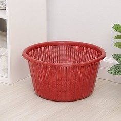 Корзина для белья без крышки, 22 л, d=37 см, h=21 см, цвет красный No Brand