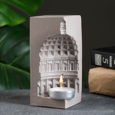 Подсвечник "Пантеон" серый, 13см No Brand