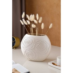 Ваза керамическая "Лотос", настольная, ажур, 22 см No Brand