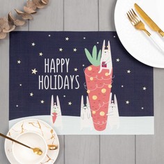 Салфетка на стол "Happy holidays", ПВХ, 40*29 см Этель