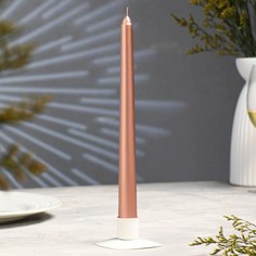 Свеча античная, 2,3х 25 см, лакированная, розовое золото No Brand