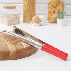 Щипцы кухонные Доляна «Краски», 27,5×6 см, 201 сталь, цвет красный No Brand