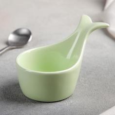 Соусник Доляна «Кит», 10×6,5 см, цвет зелёный