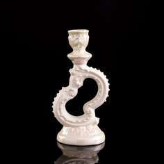 Подсвечник "Лира", перламутр, 21 см No Brand