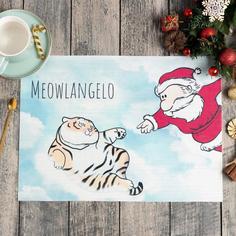 Новогодняя салфетка на стол Meoelangelo ПВХ, 40х29 см Доляна