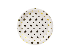 Бумажные тарелки с золотым тиснением Звёзды.18 см.6 шт. еврослот СП-5167 Intek